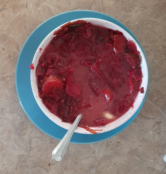 Borscht in a bowl