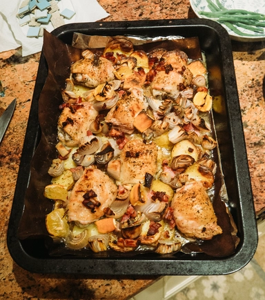 Lemon and oregano chicken traybake